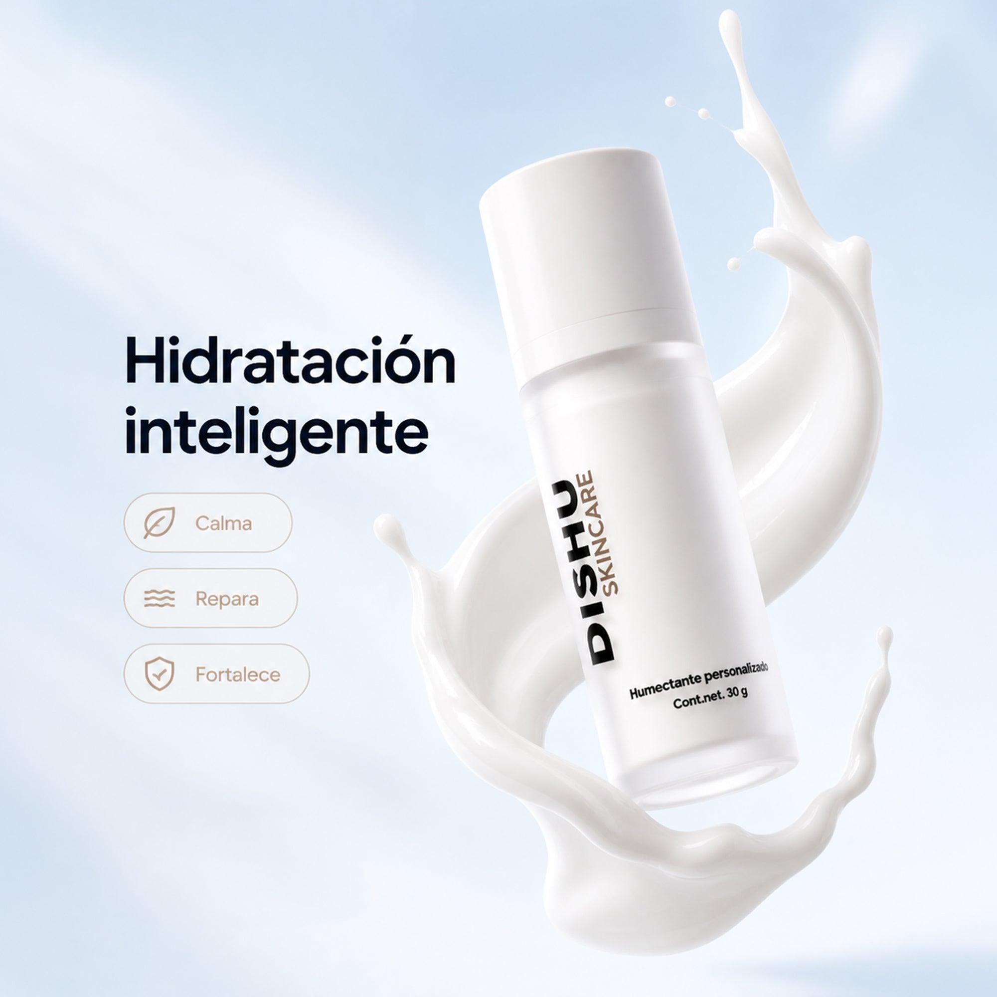 Humectante personalizado Dishu para hidratación inteligente, calma y repara la piel sensible
