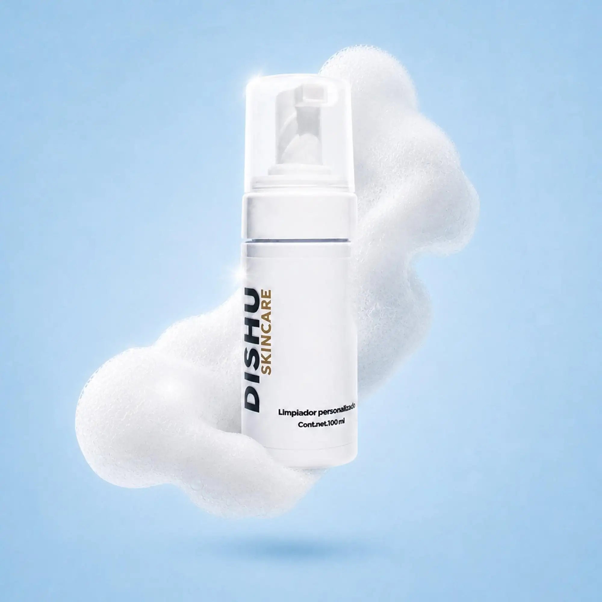 Limpiador personalizado Dishu Skincare con espuma suave para piel sensible