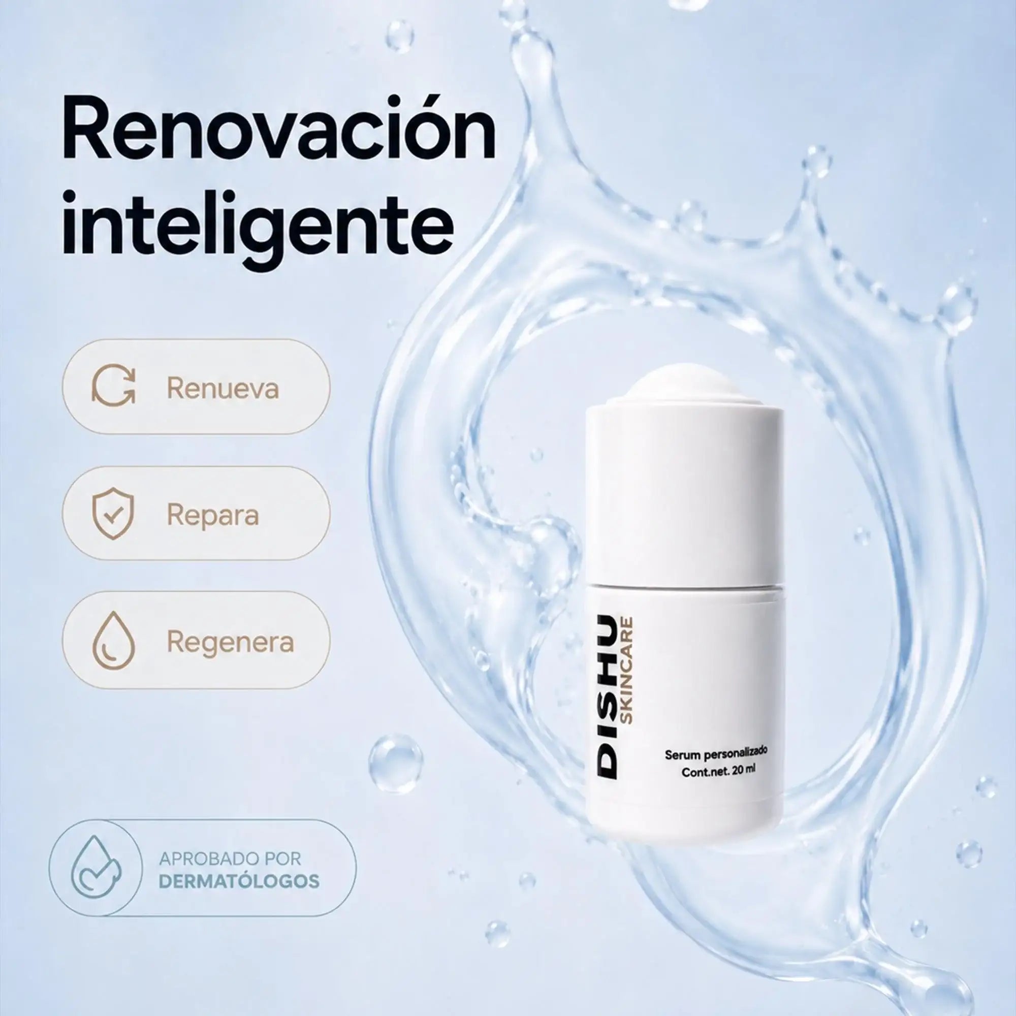 Serum personalizado Dishu para renovación inteligente de la piel, con acción repara y regenera